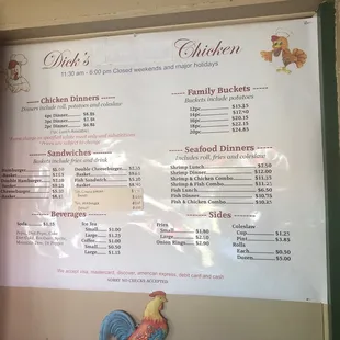 Same menu just bigger and on the wall .