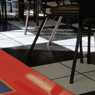 Floors were dirty and not swept.