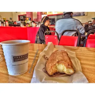 Custard filled maple bar.