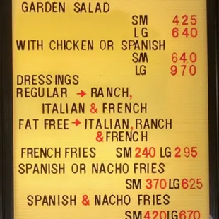 the menu