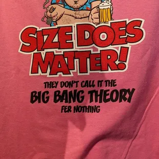 size does matter they don't call it the big bang theory