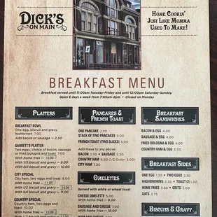 Breakfast Menu