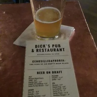 The drinks at Dick&apos;s Pub &amp; Resturant