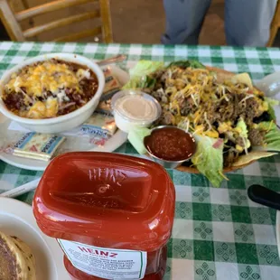 Taco salad and chili