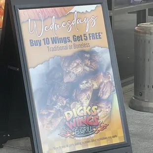 The menu board with today's special.