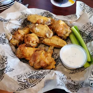 Wings and Salad