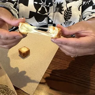 White Cheddar Cheese Curds ! Cheese pull is on point !