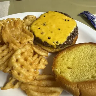 Classic Burger with waffle fries