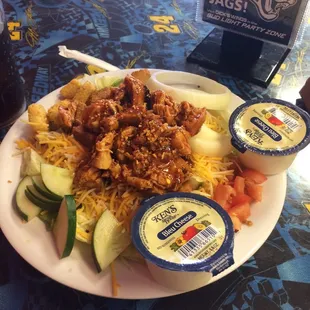 Best buffalo grilled chicken salad! Great service too!