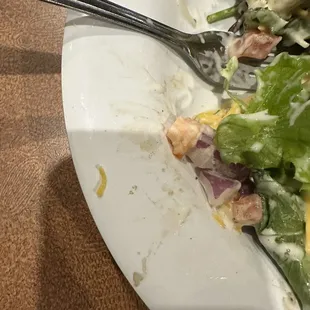 Dirty marks on salad plate
