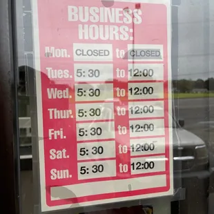 Store hours