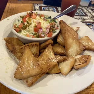 Spinach and artichoke dip with pita