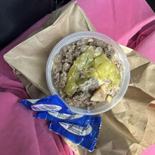 Mushroom Cheese Steak in a bowl