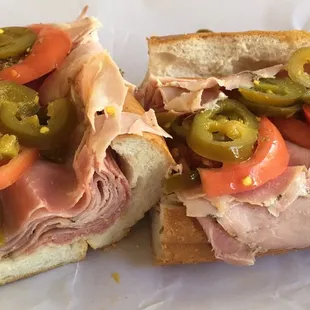 Italian Hoagie - prosciutto, capicola, salami, provolone with hot cherry pepper and tomato