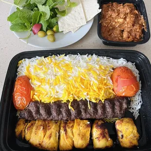 Combo Kabob - Koobideh and Joojeh Chicken Kabob