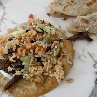 Steak plater and Steak quesadilla