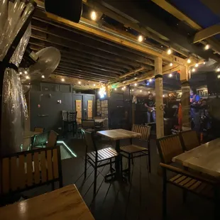 Outside patio and live band