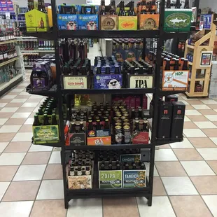 a display of beer in a grocery store