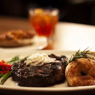 a steak and vegetables