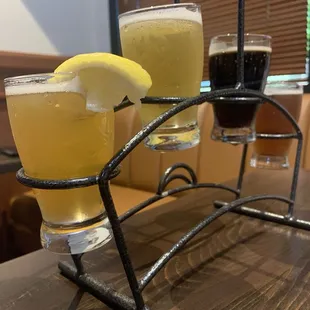A flight of German beers
