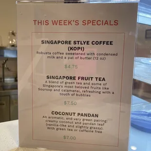 Weekly Specials