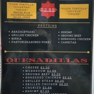 menu