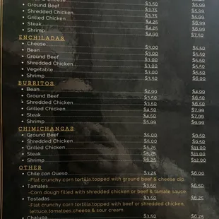 menu