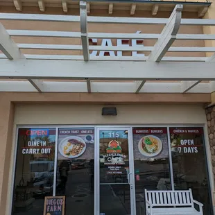 the front of the restaurant