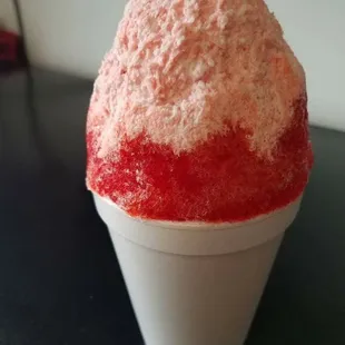 Strawberry w cream shaved ice