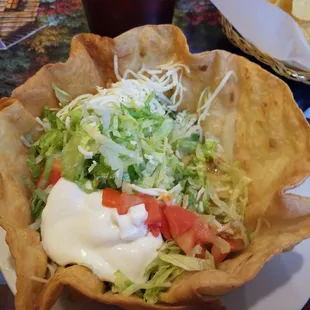 Taco salad with Fajita chicken!