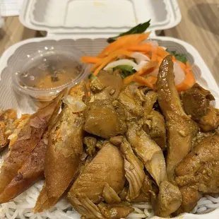 Lemon Grass Chicken and Spring Rolls Combo