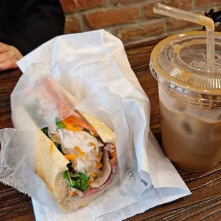 Vietnamese iced coffee and classic banh mi