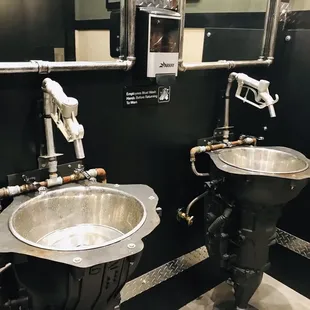 Very cool sinks in the ladies restroom