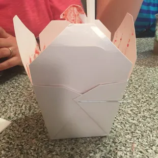 Ice cream in a take out container who can ask for anything better!!!