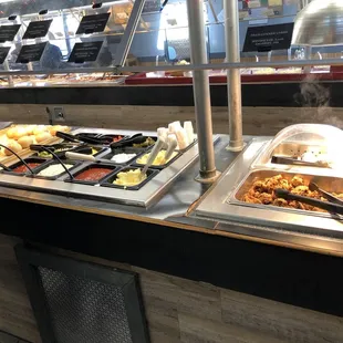 a woman serving food