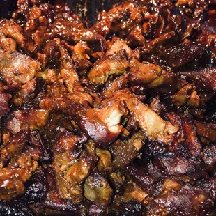 a close up of a tray of food