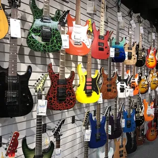 Wall of guitars