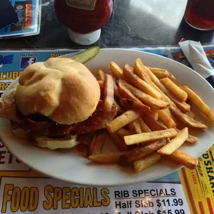 Baha Chicken, grilled chicken with bacon, pineapple and BBQ sauce.