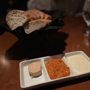 Three breads and three spreads..,