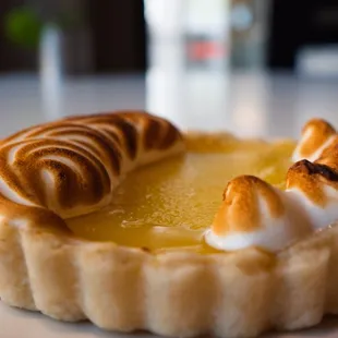 a lemon tart on a plate