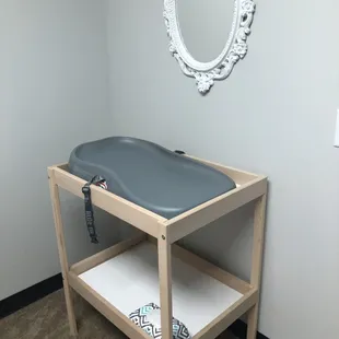 Changing table in nursing room