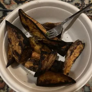 Burnt sweet potatoes