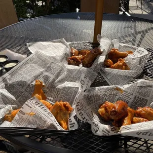 All 4 flavors of wings