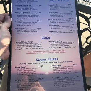 the menu