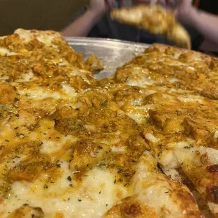 She's so happy. I don't even make her this happy  Buffalo pizza