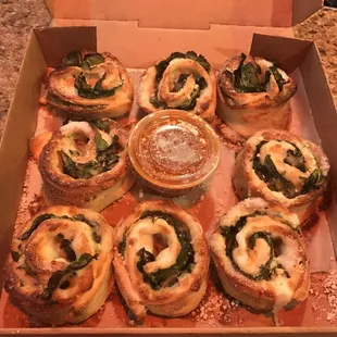 Pinwheels with spinach added - delicious!