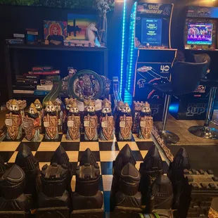 Amazing large chess set from Barcelona. Come play at Dignitary.