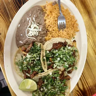 a plate of mexican food