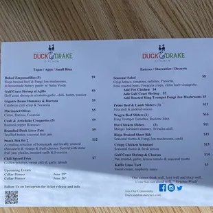 Food menu