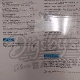 Dinner and Lunch Menu